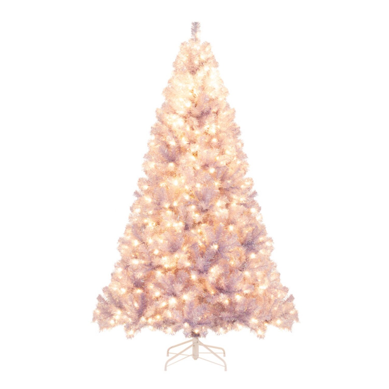 3-Section Tall Christmas Tree in Lavender Purple with Multi-Color Reflective Branch Tips
